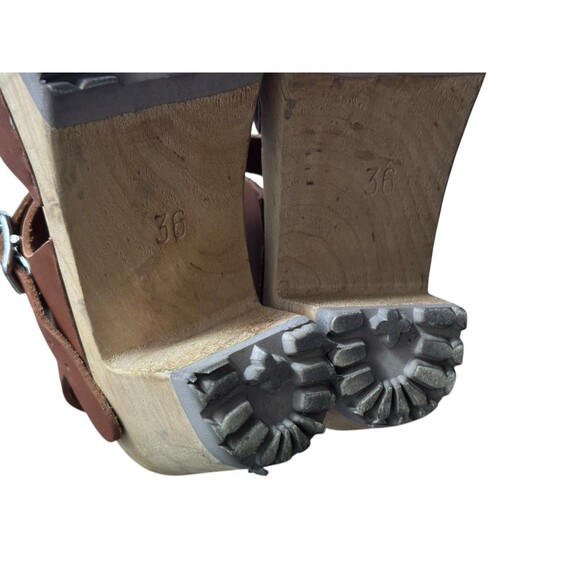 MIA Sweden Sofia Leather Mary Jane Wood Sole Clogs Womens EU 36 US 6 - Picture 13 of 14